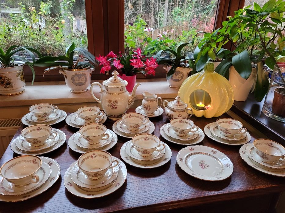 Serwis kawowy herbaciany cienka porcelana