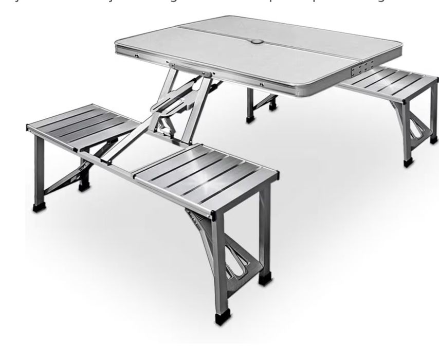 Mesa Campismo Dobravel , com bancos.