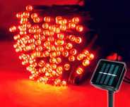 Lampki solarne czerwone 200 led 22m ledowe ogrodowe zewnętrzne