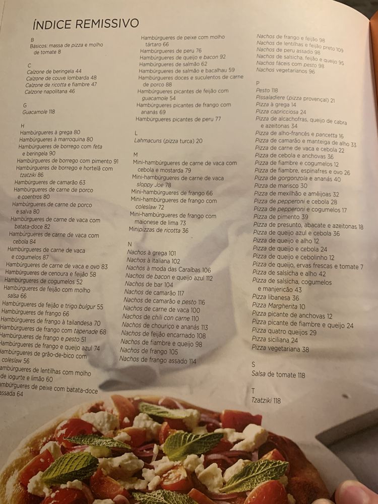 Livro culinária Pizza, Hamburgueres e Nachos
