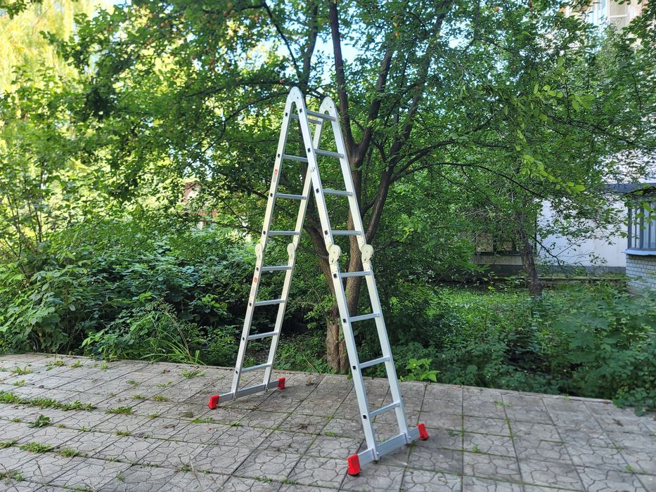 Лестница 4,7м Драбина Трансформер Алюминиевая 4×4 ступеней Новая