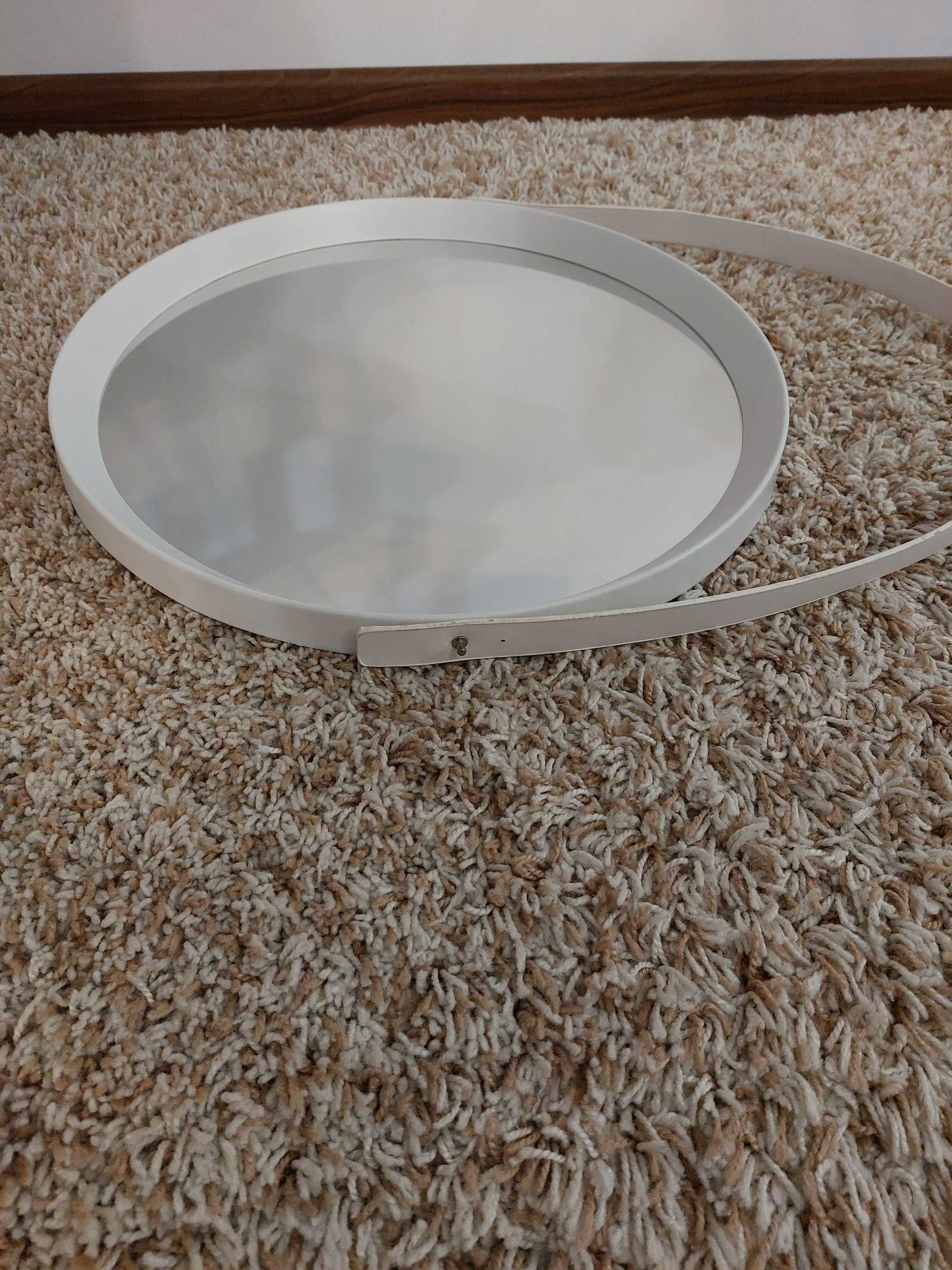 lustro wiszące kaprun okrągłe białe 50cm