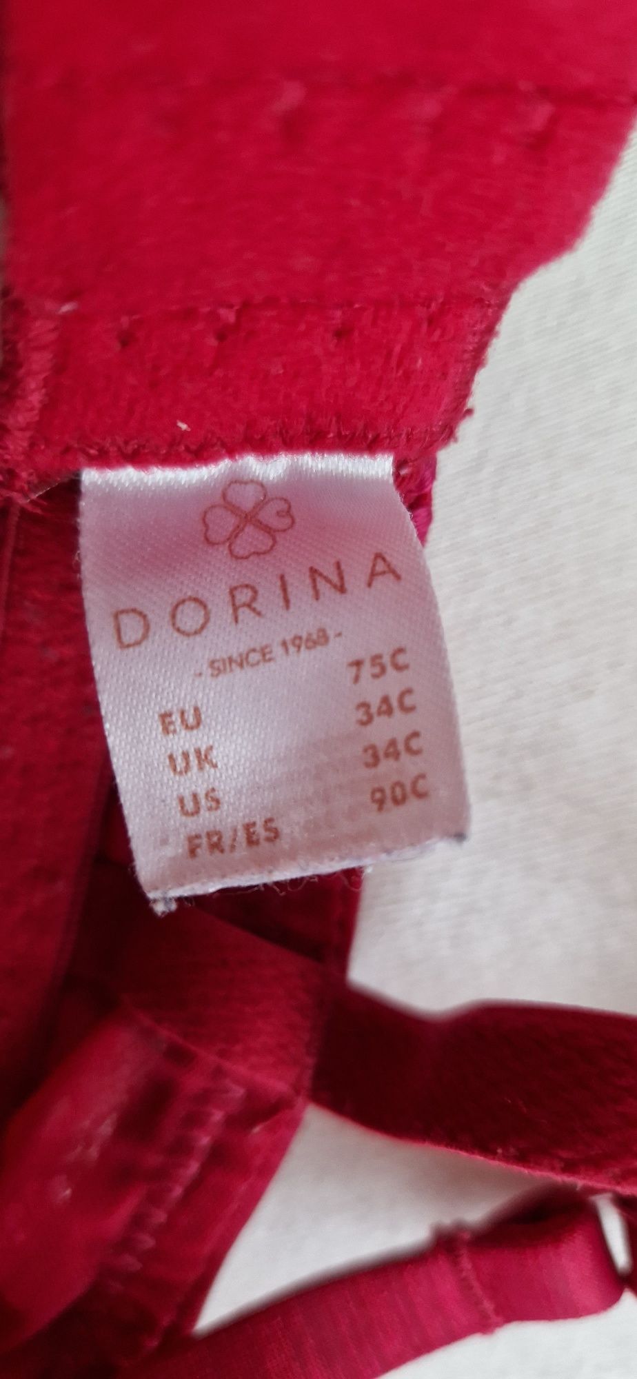 Biustonosz Dorina 75C, bordowy z koronką