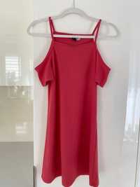 Sukienka H&M Divided czerwona odkryte ramiona