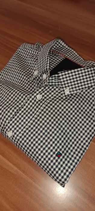 Casualowa koszula w kratkę z długim rękawem XL bawełniana