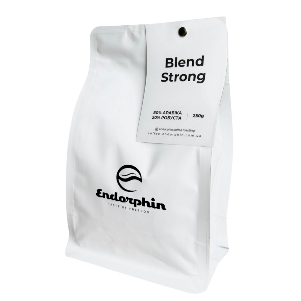 Фермерська кава міцна купаж Strong Endorphin в зернах свіжа обсмажка
