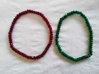 duas pulseiras agatas vermelhas e verdes