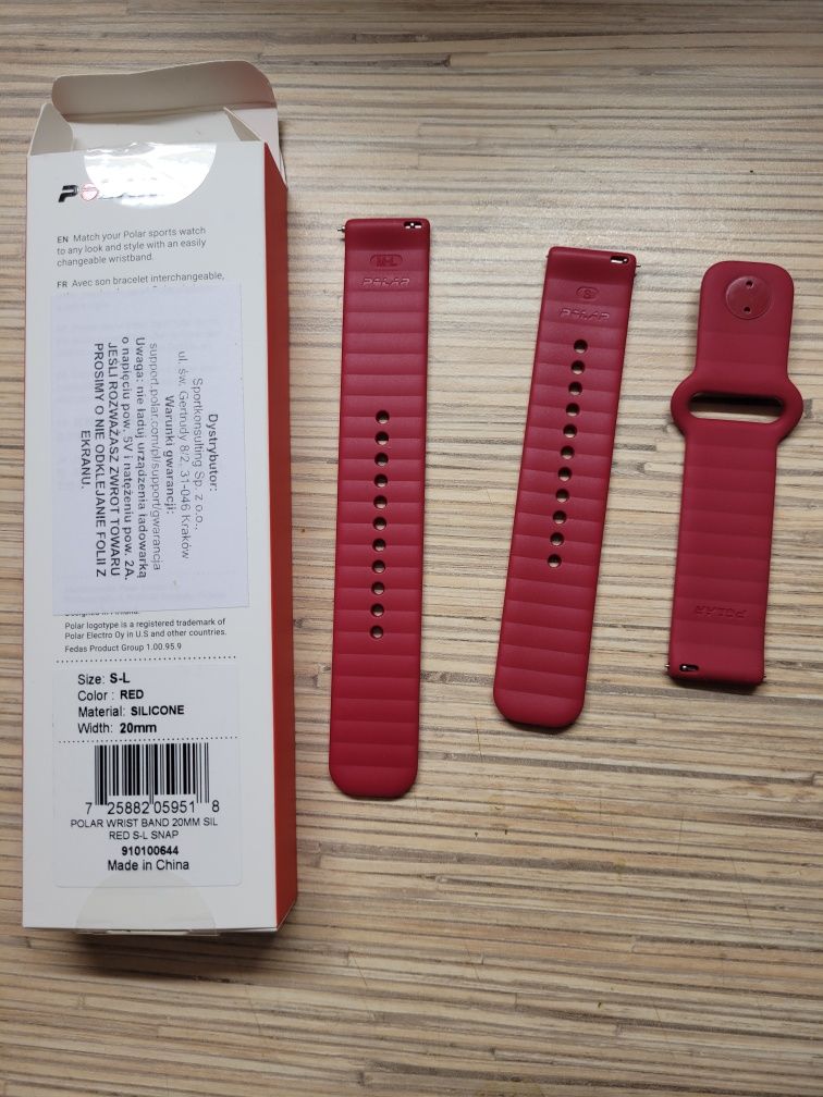 Silikonowy pasek polar z zaczepem 20mm