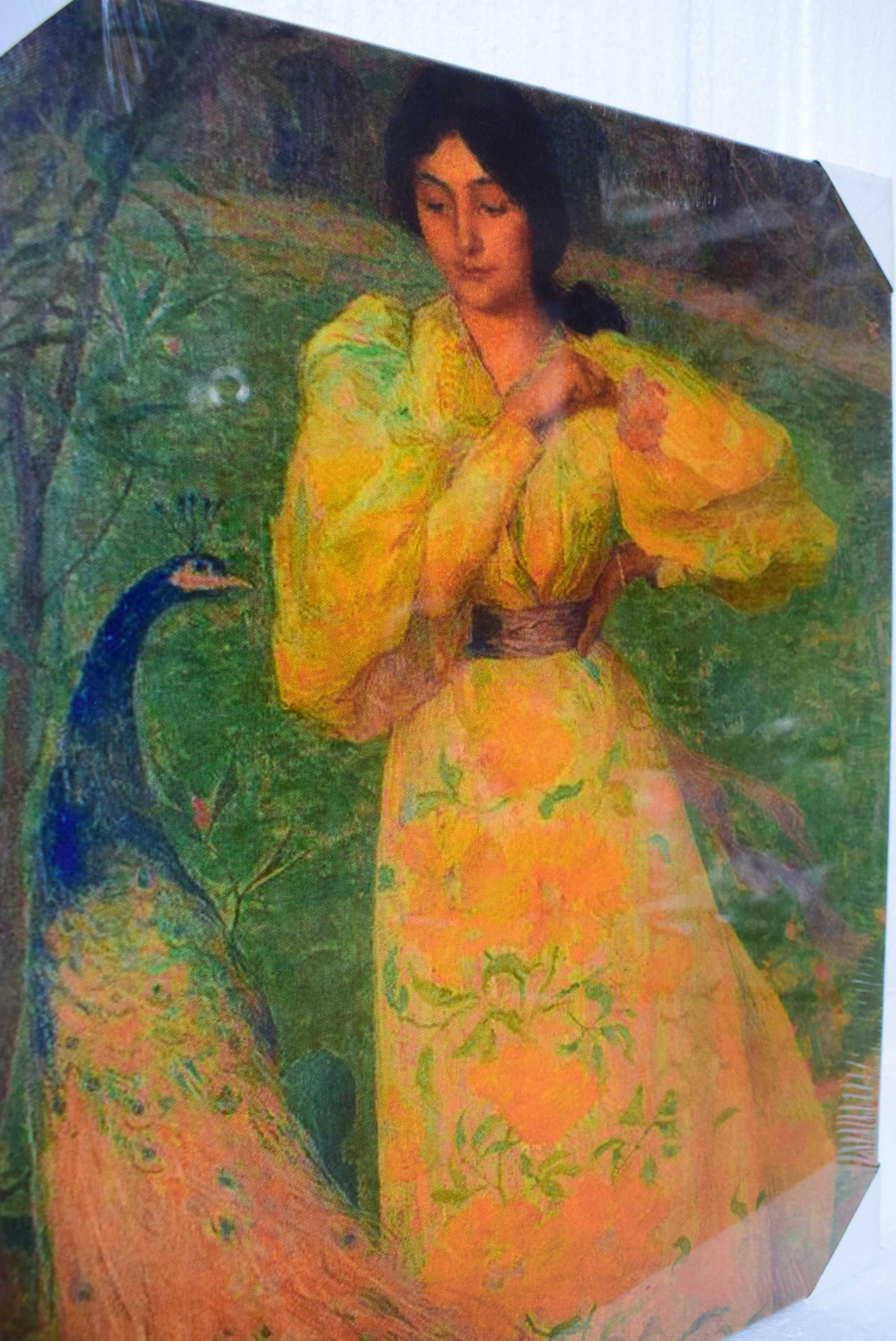 Edmond A.Jean'' Dziewczyna z pawiem '  1895 ,'reprodukcja