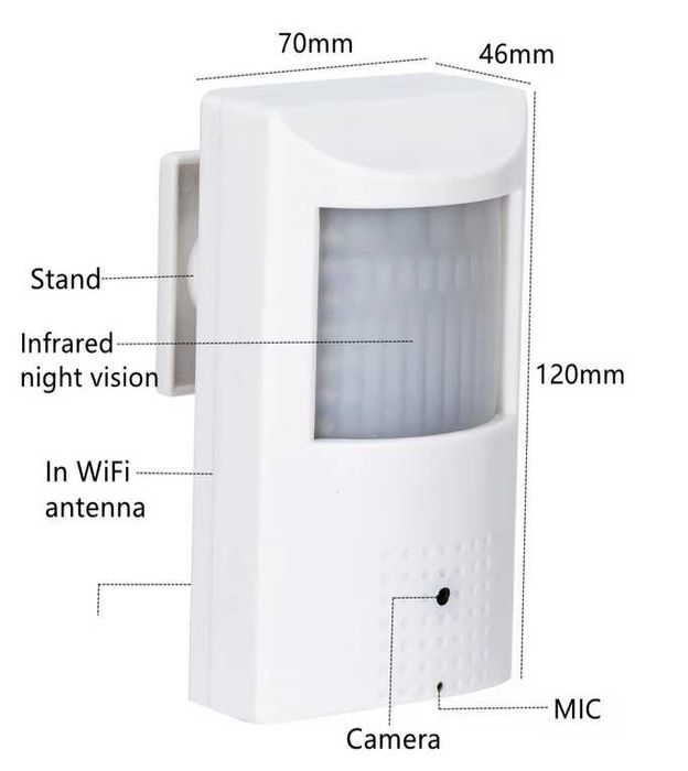 Kamera bezprzewodowa/wifi 5MP ukryta w czujniku ruchu