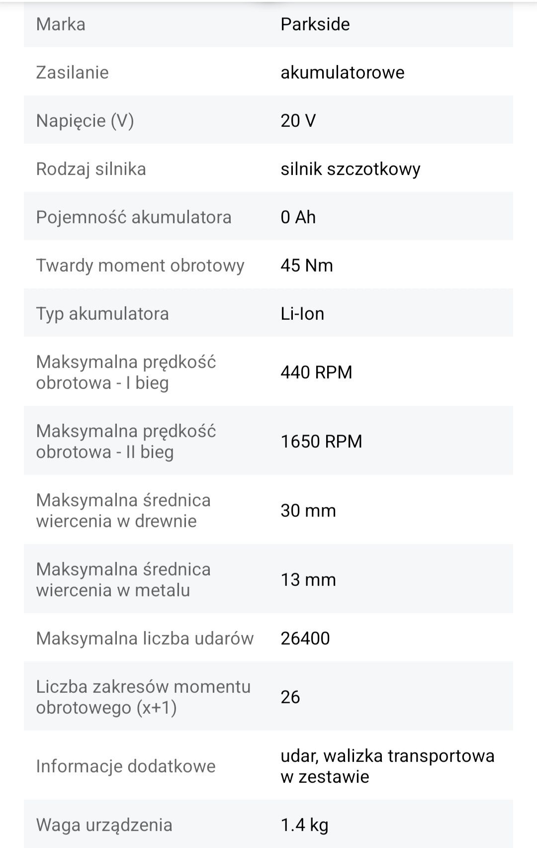 Sprzedam wiertarkowkretarke udarową parkside