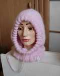 kaptur balaclava alpaka moher jedwab pastelowy róż