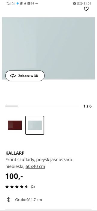 Fronty do szafek wysoki połysk Ikea kallarp
