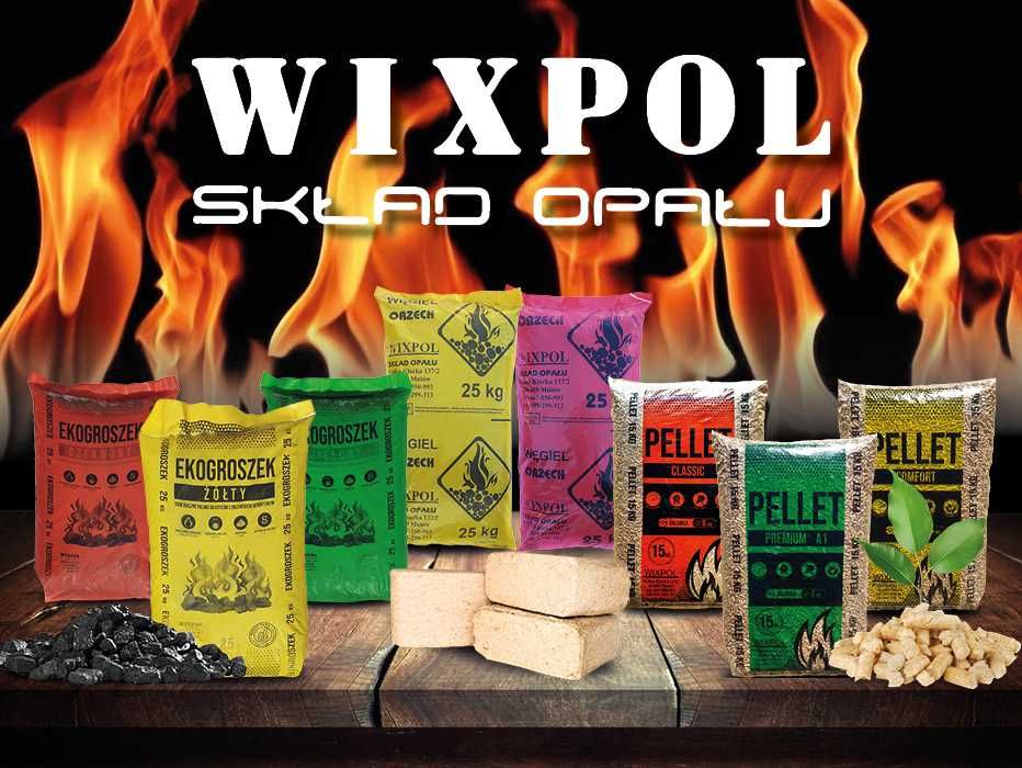 Skład opału WIXPOL węgiel workowany 25kg, ekogroszek, pellet, brykiet