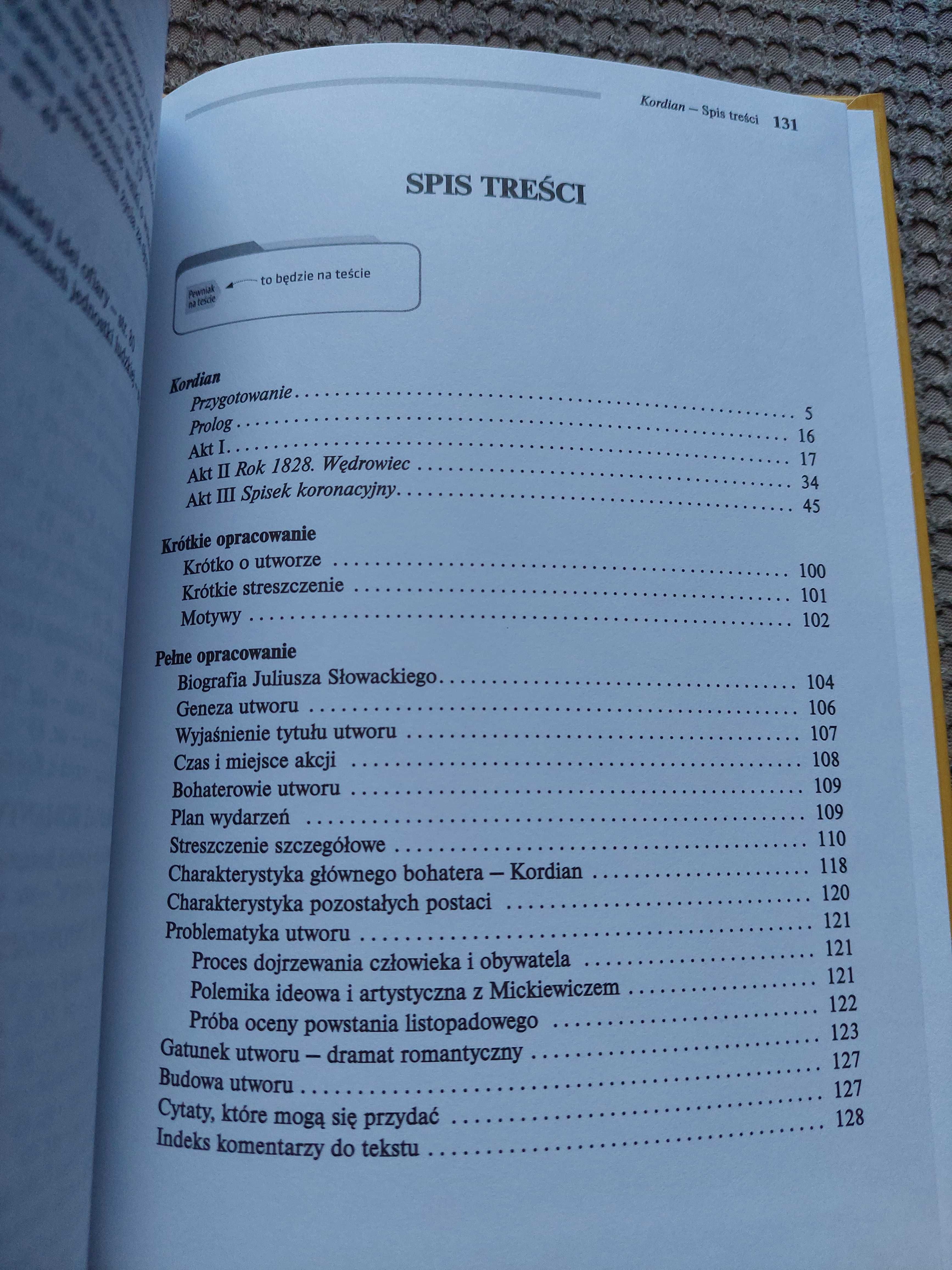 lektura z opracowaniem "Kordian" Juliusz Słowacki