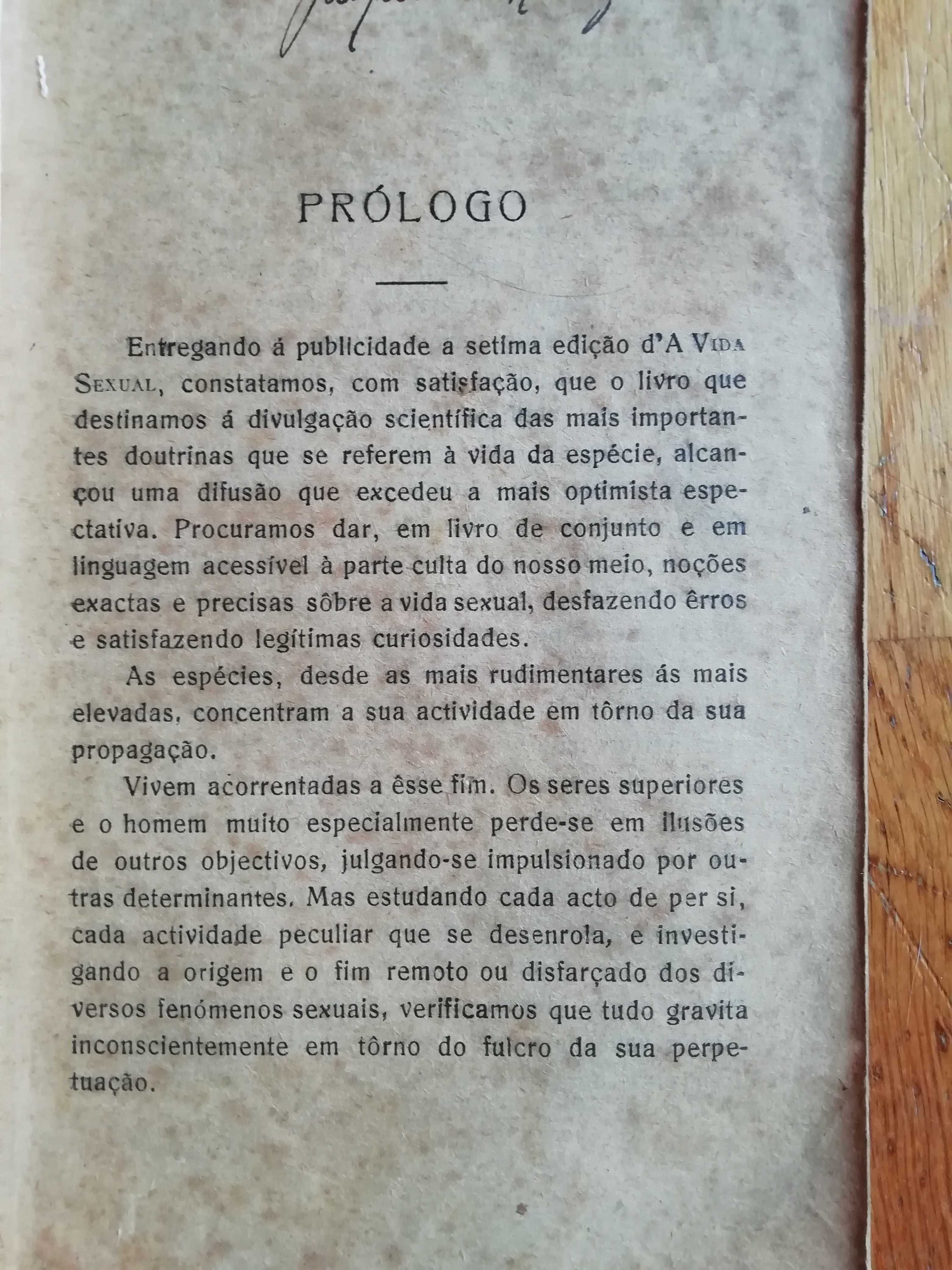 livro antigo A vida sexual (Dr Egas Moniz)