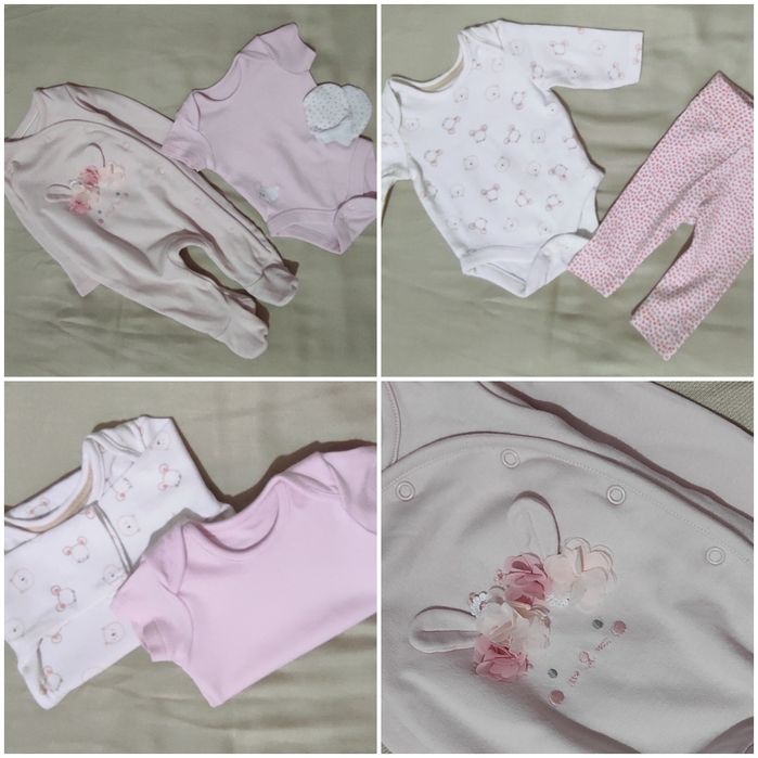 Mega paka wyprawka dla dziewczynki H&M Next Disney 50szt kombinezon