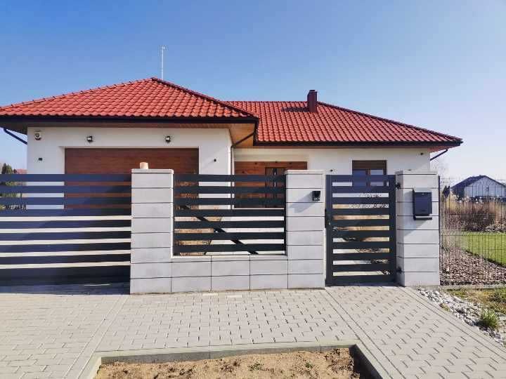 Brama dwuskrzydłowa stalowa aluminiowa kolor antracyt/czarna na wymiar