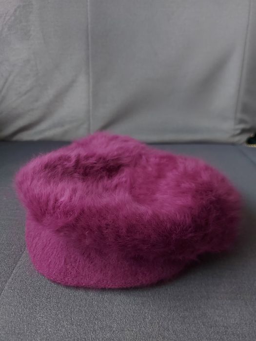 Czapka damska futerko kolor fioletowy