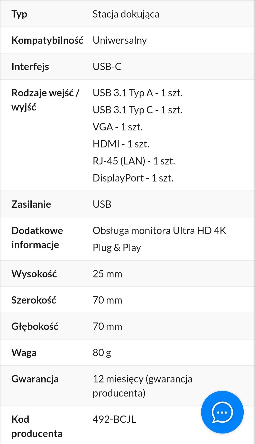 Mobile adapter Dell DA300 USB-C - HDMI, VGA, DisplayPort, RJ-45