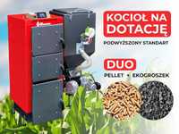 Piec, kocioł C.O. Ekopel 30 kW DUO na PELLET + ekogroszek 5 KLASA