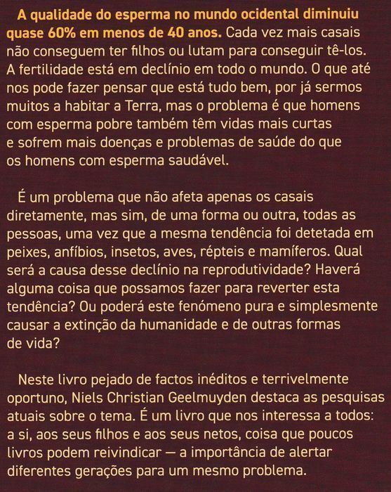 Livro Espermagedão de Niels Christian Geelmuyden [Portes Grátis]