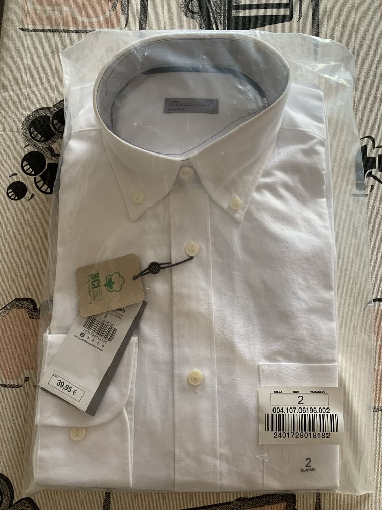 Camisa branca de homem, Emídio Tucci Classic tamanho S