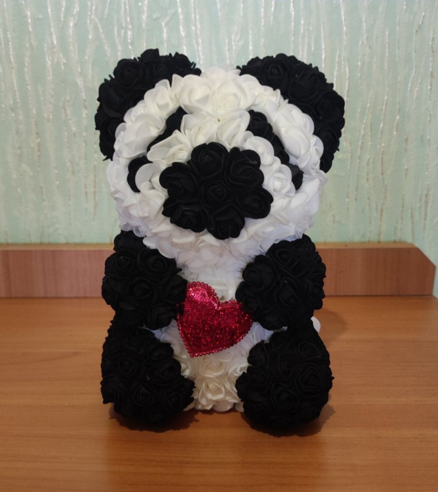 Мишка из роз 3D ( фоамиран)