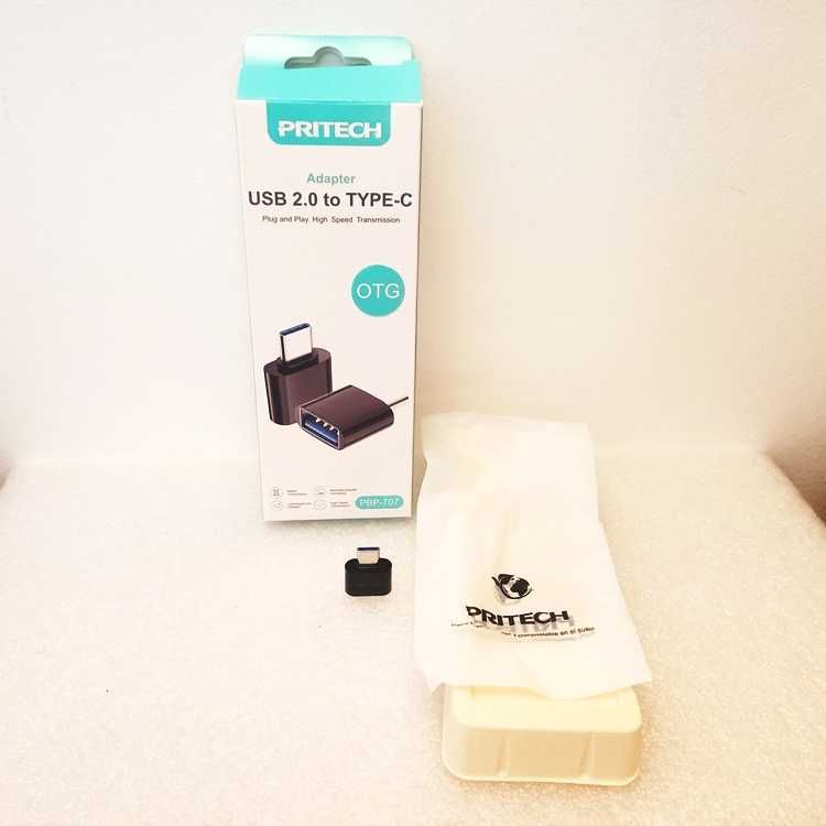 Adaptador usb 2.0 para usb tipo C OTG da Pritech PBP-707 em caixa