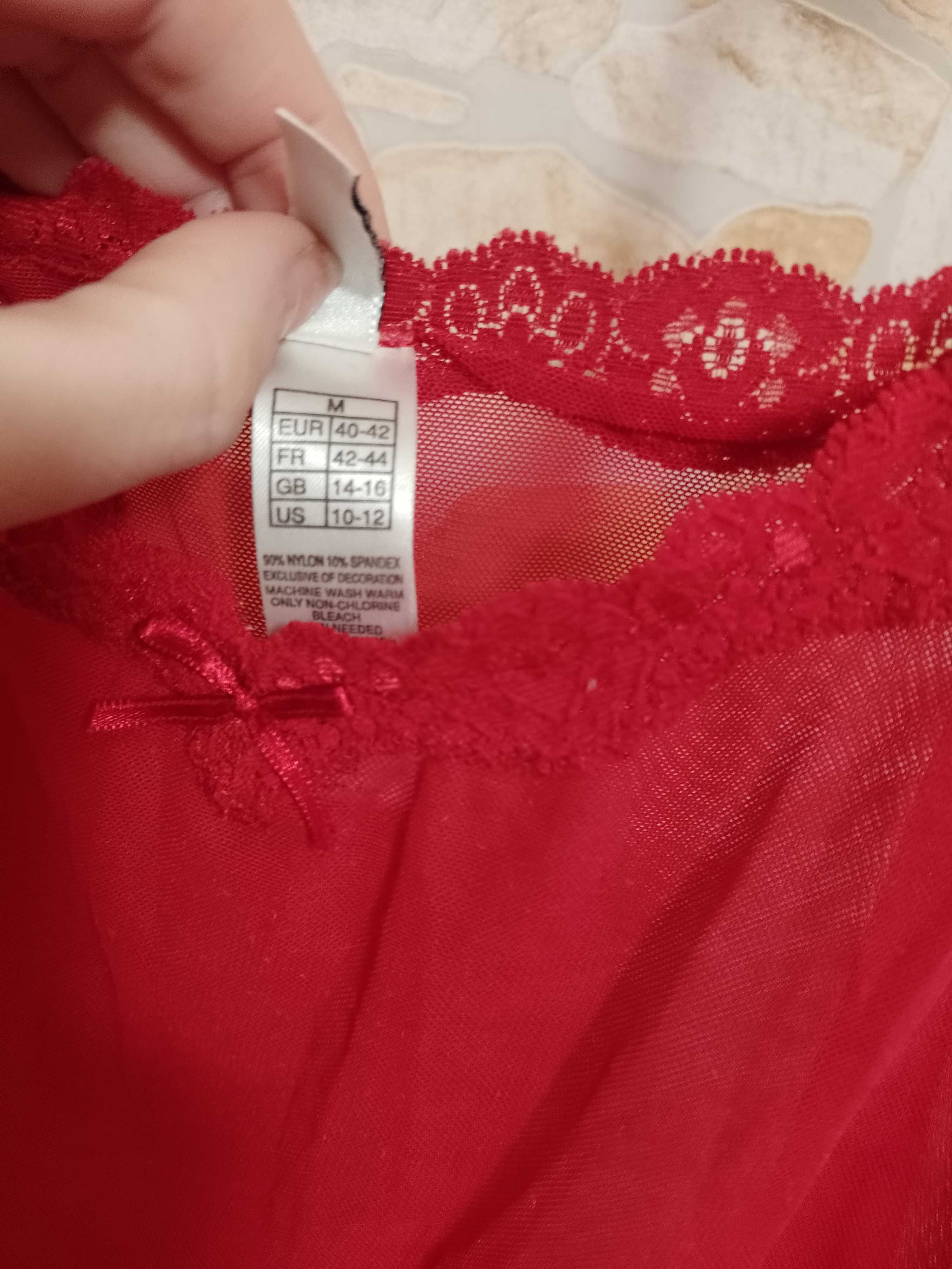 )40/42) (L/XL) H&M/ czerwona halka/ koszulka nocna