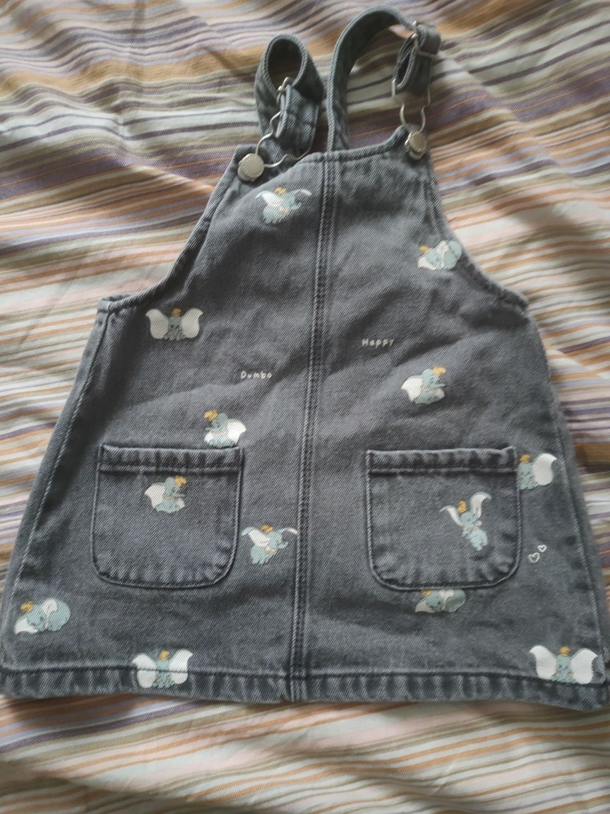 Sukienka ZARA 86 Disney w słoniki jeans