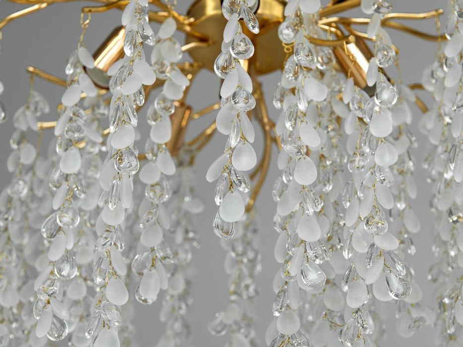 Стильна кришталева люстра "Гліцинія" з алюмінієвими елементами, 6 ламп
