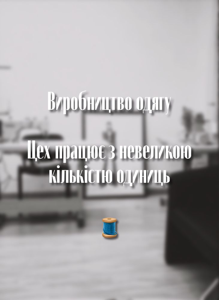 Виробництво одягу | Цех працює з невеликою кількістю одиниць