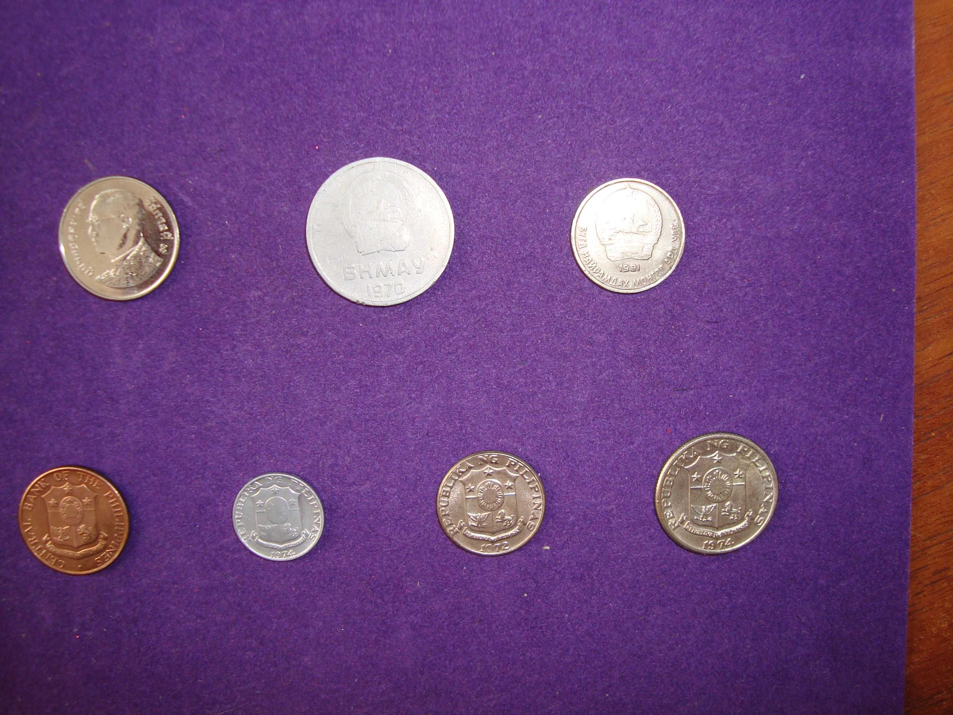 Монеты. Филипины, Индия, Таиланд, Монголия