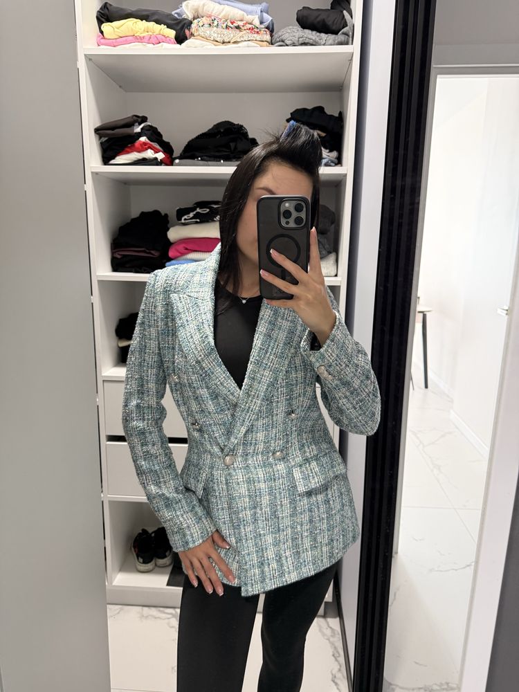 Піджак твідовий zara