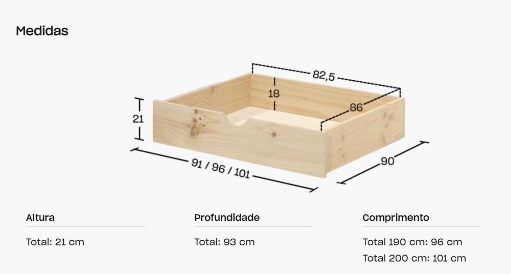 Duas Gavetas de Arrumação em Madeira Natural – Como Novas