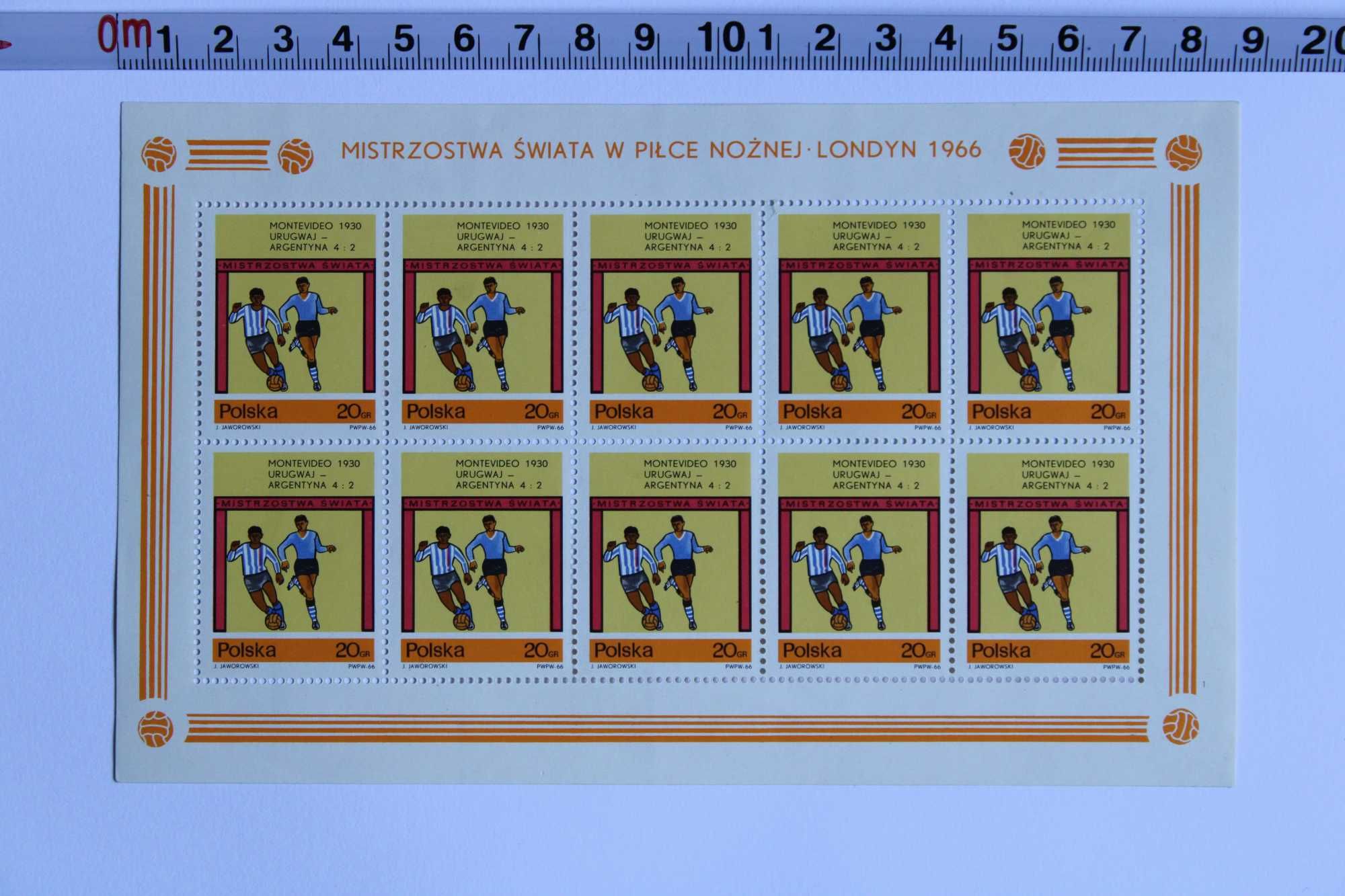 Blok znaczek pocztowy Mistrzostwa świata w piłce nożnej - Londyn 1966