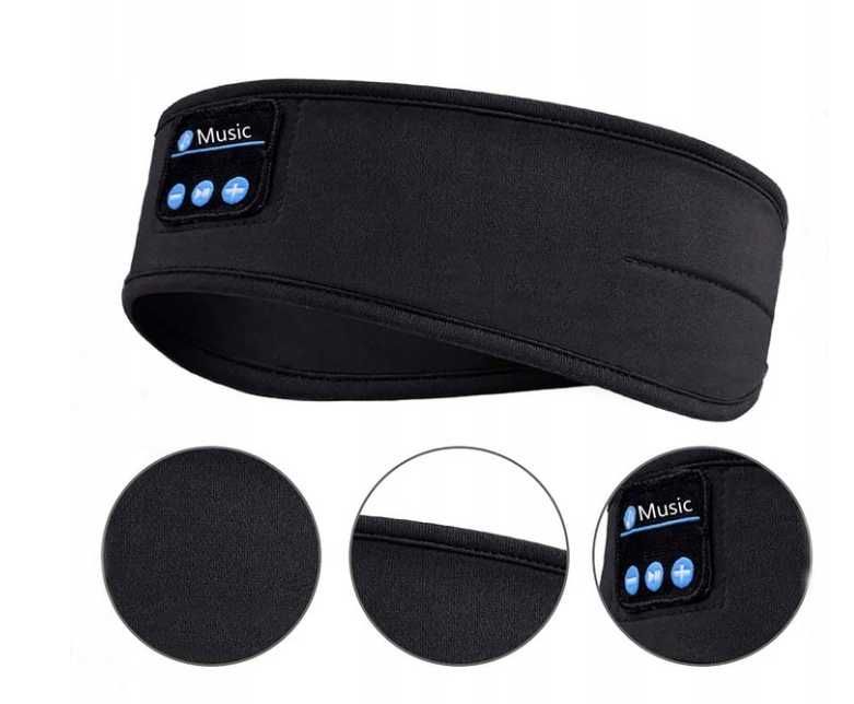 Sklepulolka opaska na oczy poliester opaska 3w1 czarny ttst672