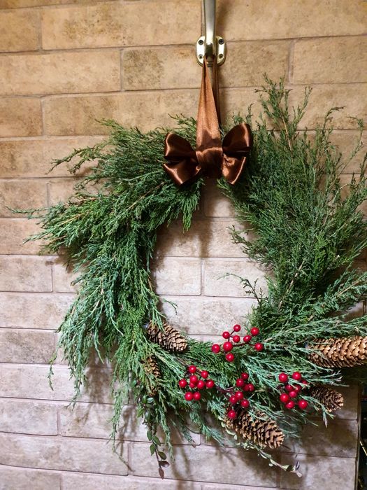 Різдвяний декор, новорічний вінок.