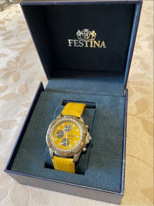 Relógio FESTINA | Yellow Sun | Bracelete Nova Pele | C/ Caixa Original