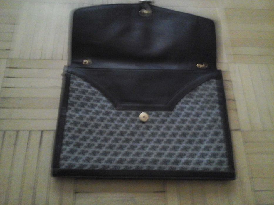 torba kopertówka szaro-czarna złote zapięcie