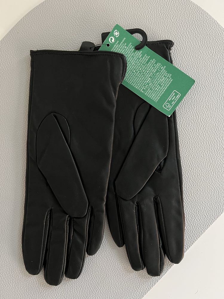 Nowe rękawiczki damskie H&M eco skóra czarne rozmiar M stan idealny