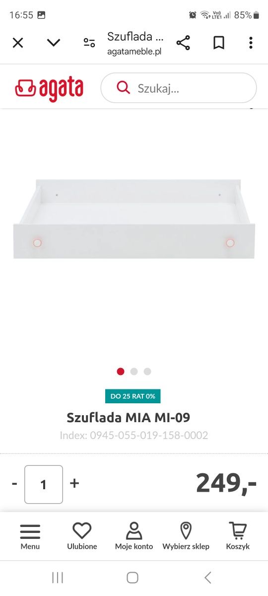 Meble dla dziewczyny MIA MI Agata łóżko,szuflada na pościel stolik noc
