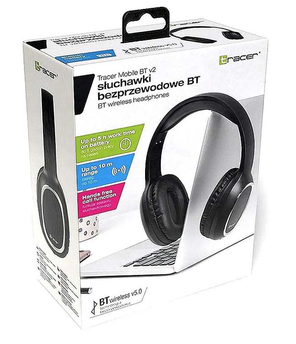 NOWE Słuchawki bezprzewodowe TRACER Mobile Bluetooth BT V2 Czarny
