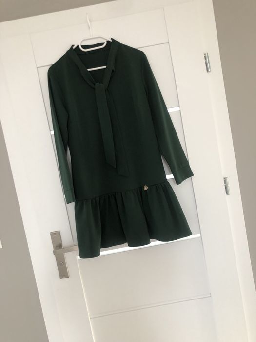 Sukienka butelkowa zielen Święta 36/38 Made in Italy