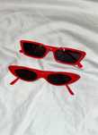 x 2 Okulary przeciwsłoneczne czerwone oprawki cat eye prostokąt unisex