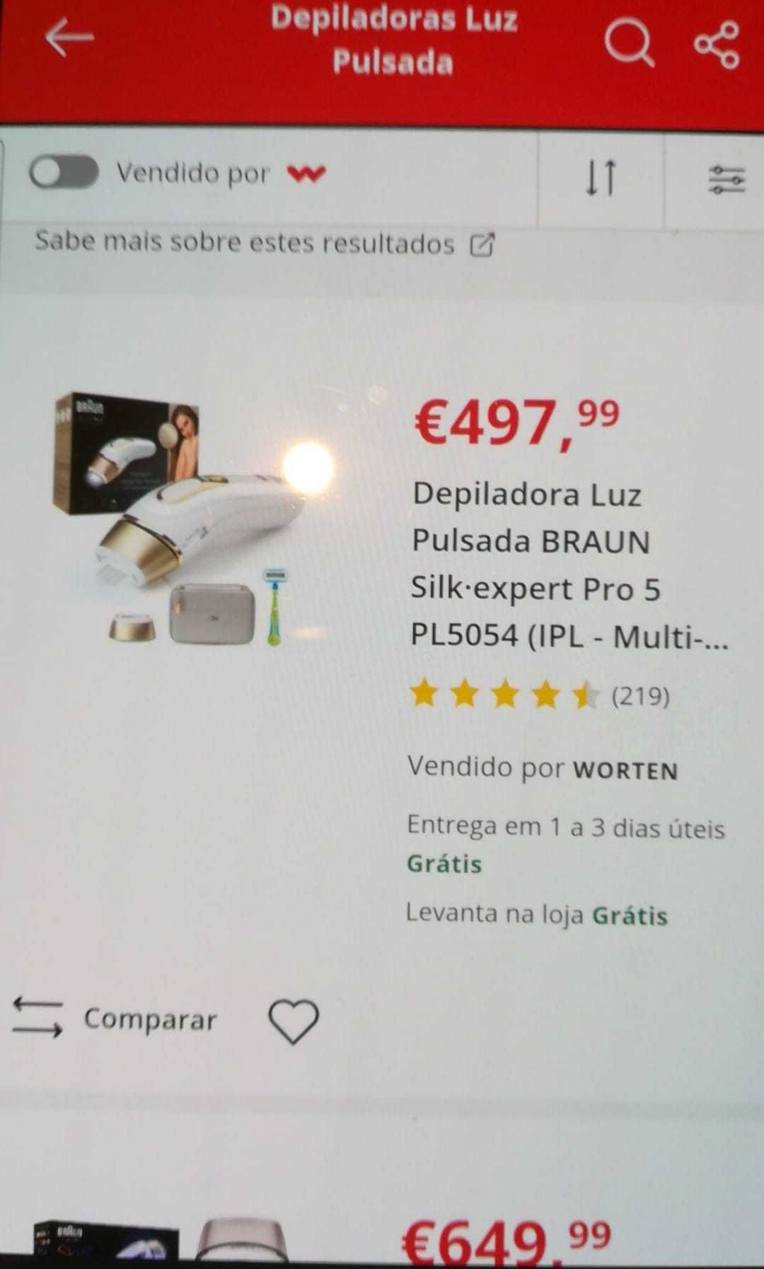 Depiladora de luz pulsada, Nova ainda embalada e selada