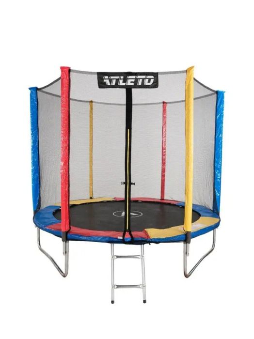 Батут Atleto 252 см з сіткою multikolor