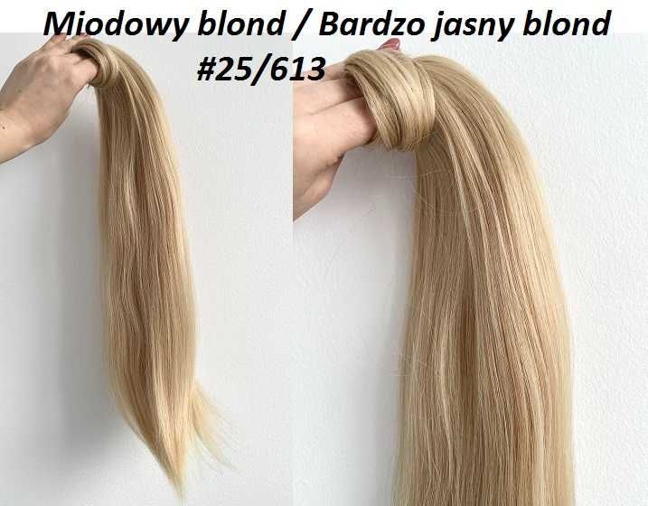 Doczepiany KUCYK kitka 60cm jak Naturalne treska MATOWE ! Blondy