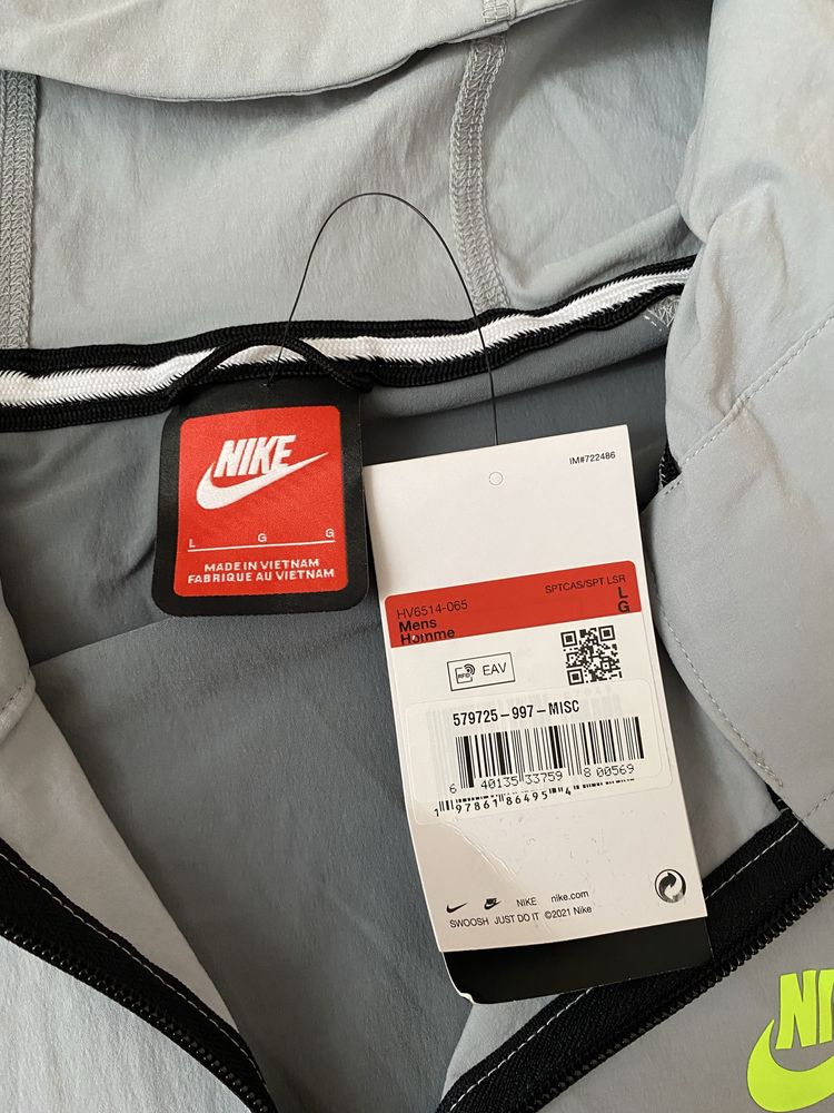 ОРИГІНАЛ|КОФТА NIKE TECH WOVEN oversized full zip jacket grey l-xl